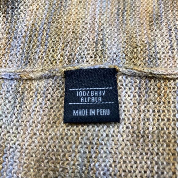 Baby Alpaca Cardigan Sz Small Tan Open Front Long Sleeve Knit Sweater NEW - Picture 8 of 9